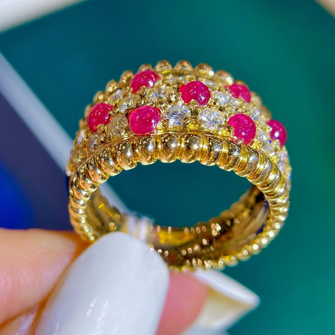 14k Gold 2.29 Ctw Natural Ruby & Diamond Ring - 5