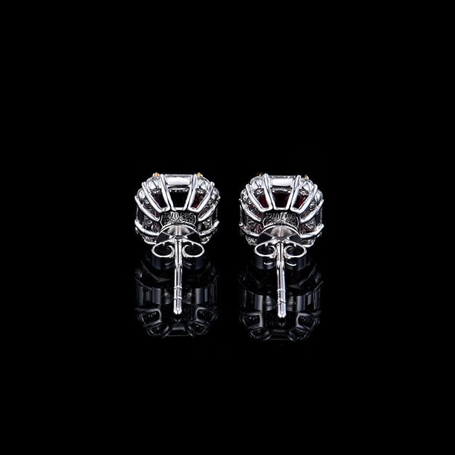 14k Gold 2.79 Ctw Natural Ruby & Diamond Earrings - 4