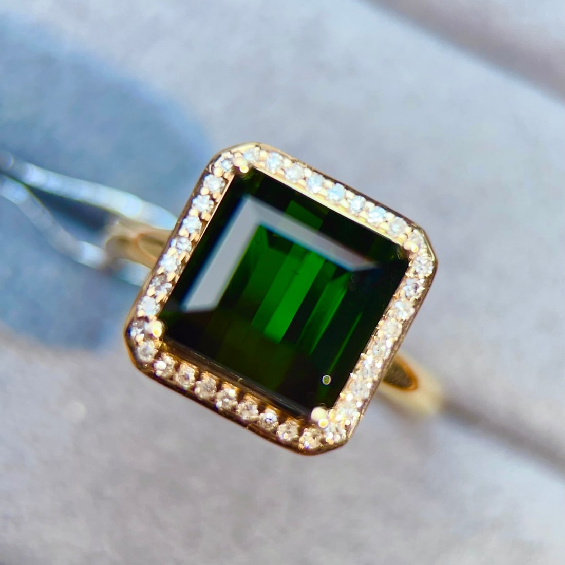 14k Gold 6.33 Ctw Natural Tourmaline & Diamond Ring - 3