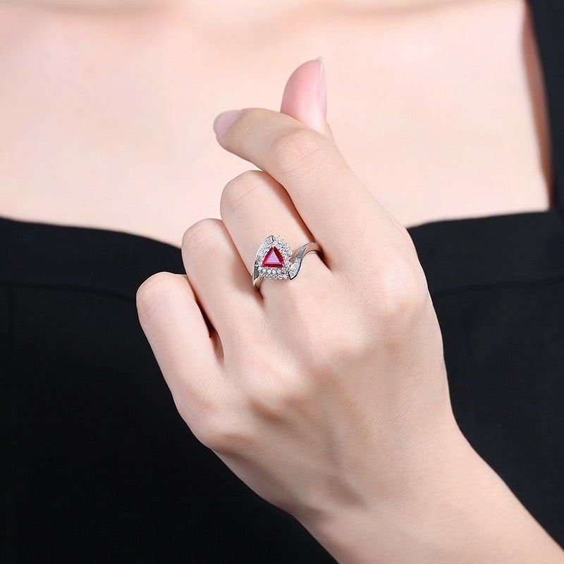 14k Gold 1.13 Ctw Natural Ruby & Diamond Ring - 6