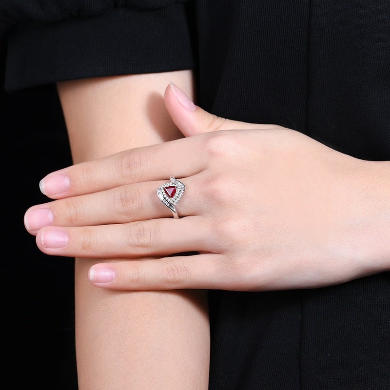 14k Gold 1.13 Ctw Natural Ruby & Diamond Ring - 8