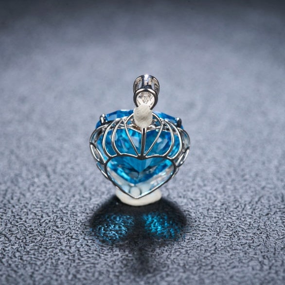 14k Gold 16.8 Ct Natural Topaz & Diamond Pendant( Without Chain ) - 5