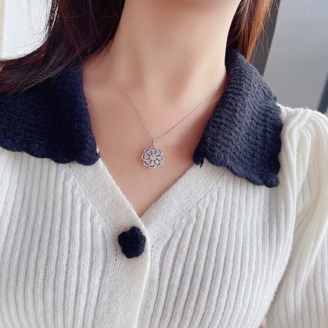 14k Gold 0.69 Ctw Natural H Diamond Necklace - 4