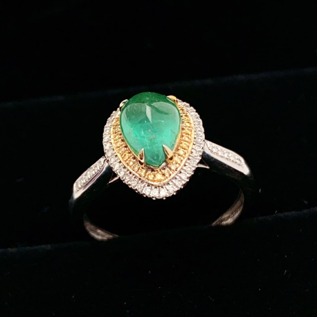14k Gold 1.50 Ct Natural Emerald & Diamond Ring - 5