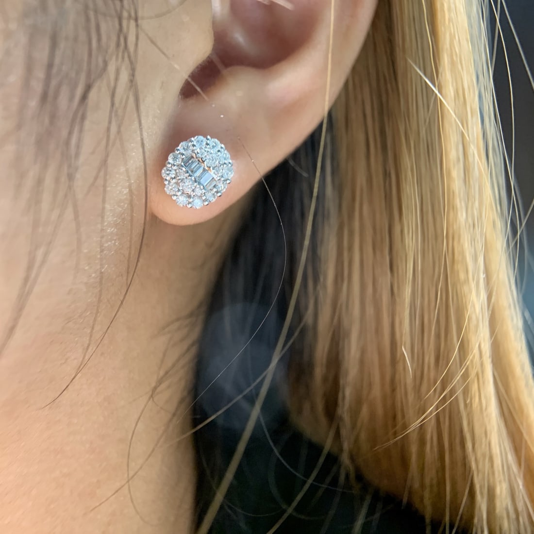 14k Gold 1 Ct Natural H Diamond Earrings - 3