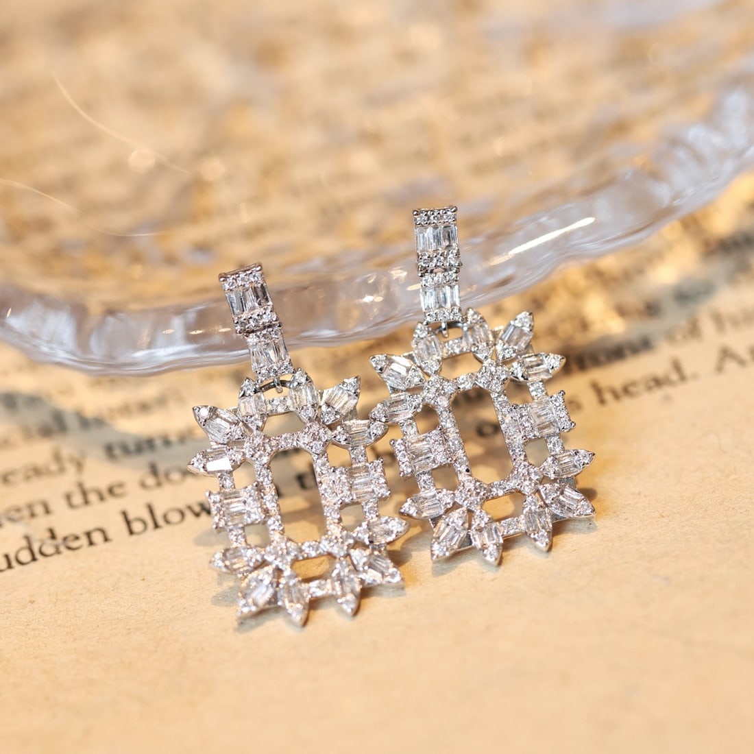 14k Gold 1.09 Ct Natural H Diamond Earrings - 2