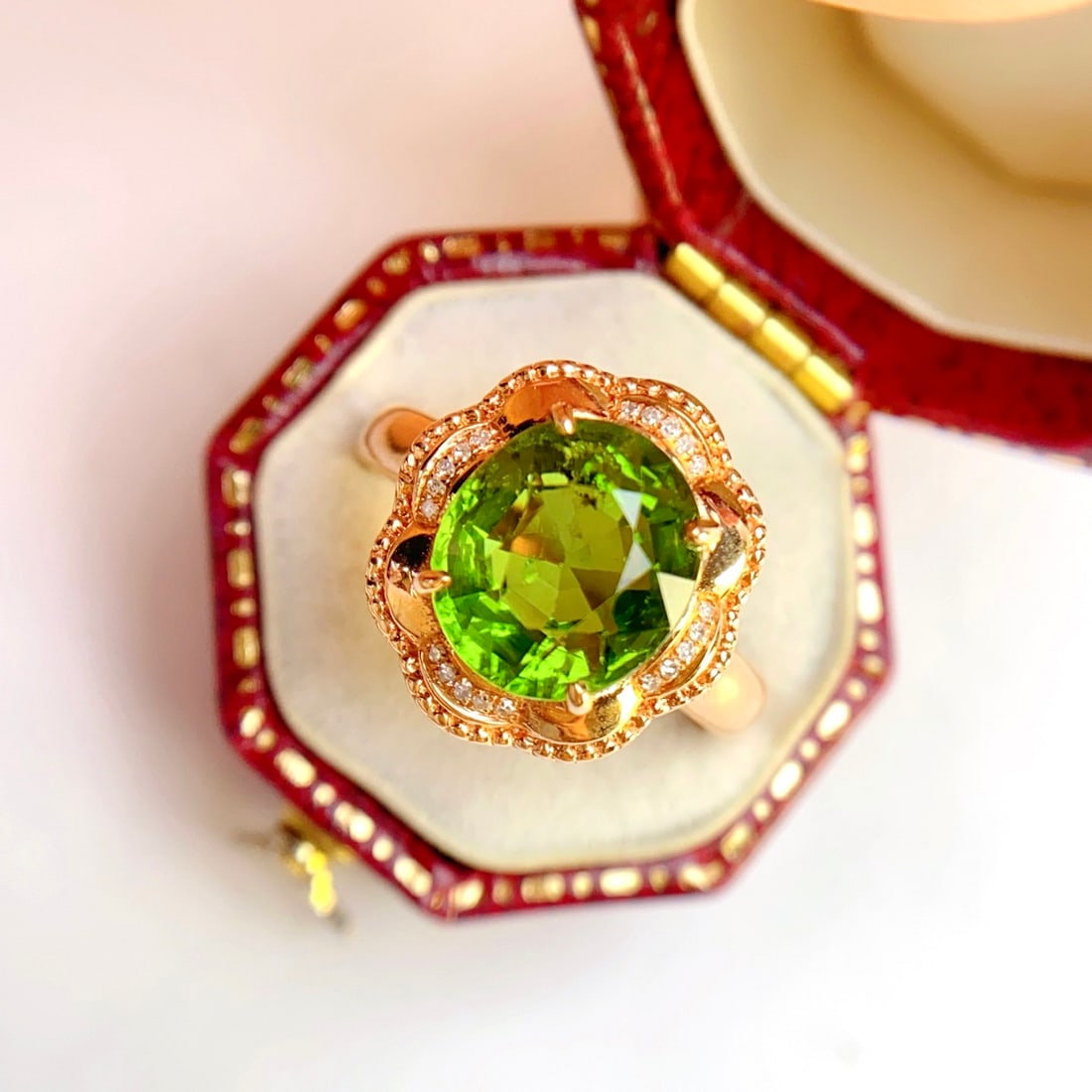 14k Gold 3.45 Ct Natural Tourmaline & Diamond Ring - 4