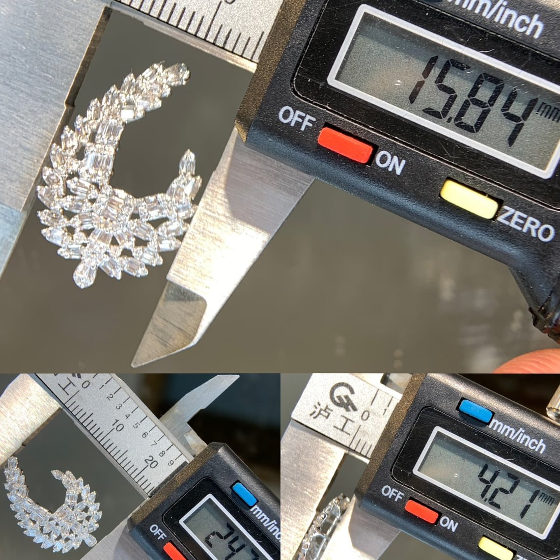 14k Gold 1.06 Ct Natural H Diamond Earrings - 7