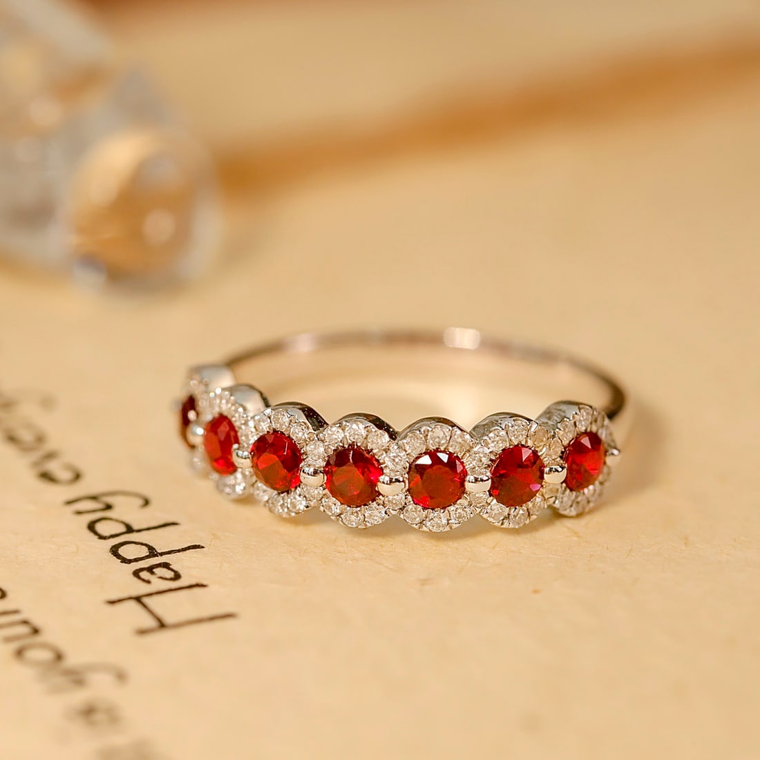 14k Gold 1.47 Ctw Natural Ruby & Diamond Ring: Ref:231126112 // gold content:14k gold // ring size:7. 25us // // main gemstone:ruby // shape:round // carat weight:1. 3ct // color:red // treatment:natural // cut grade:g // // adjacent gemstone 2 :