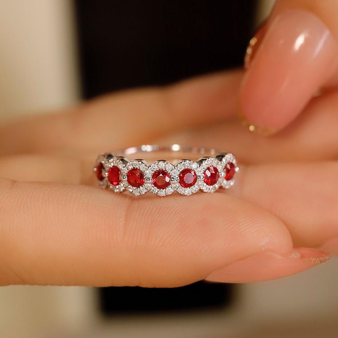 14k Gold 1.47 Ctw Natural Ruby & Diamond Ring - 4