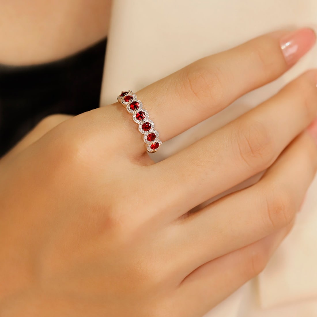 14k Gold 1.47 Ctw Natural Ruby & Diamond Ring - 6