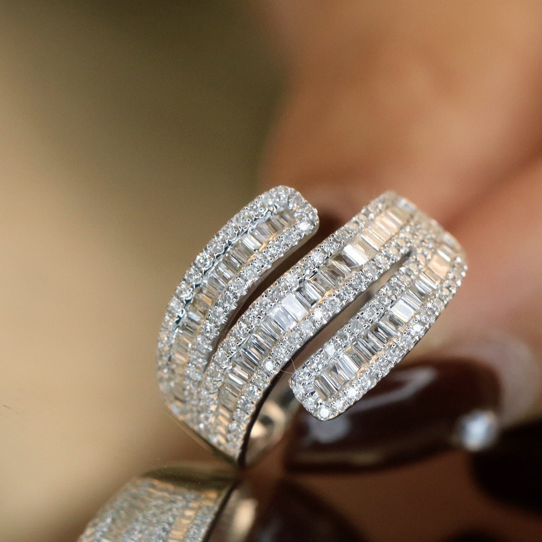 14k Gold 0.9 Ct Natural H Diamond Ring - 3