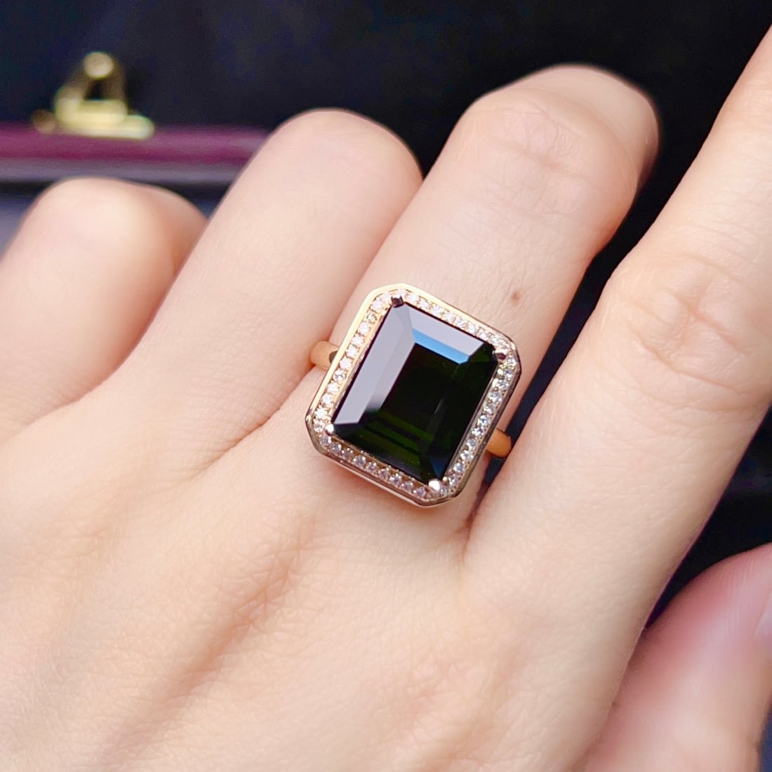 14k Gold 8.22 Ctw Natural Tourmaline & Diamond Ring - 6