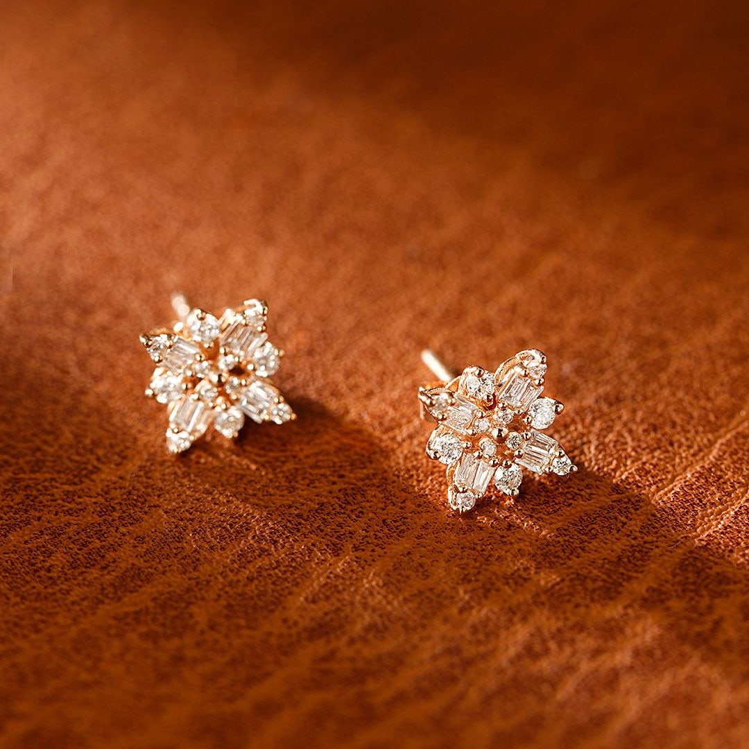 14k Gold 0.30 Ctw Natural H Diamond Earrings - 2