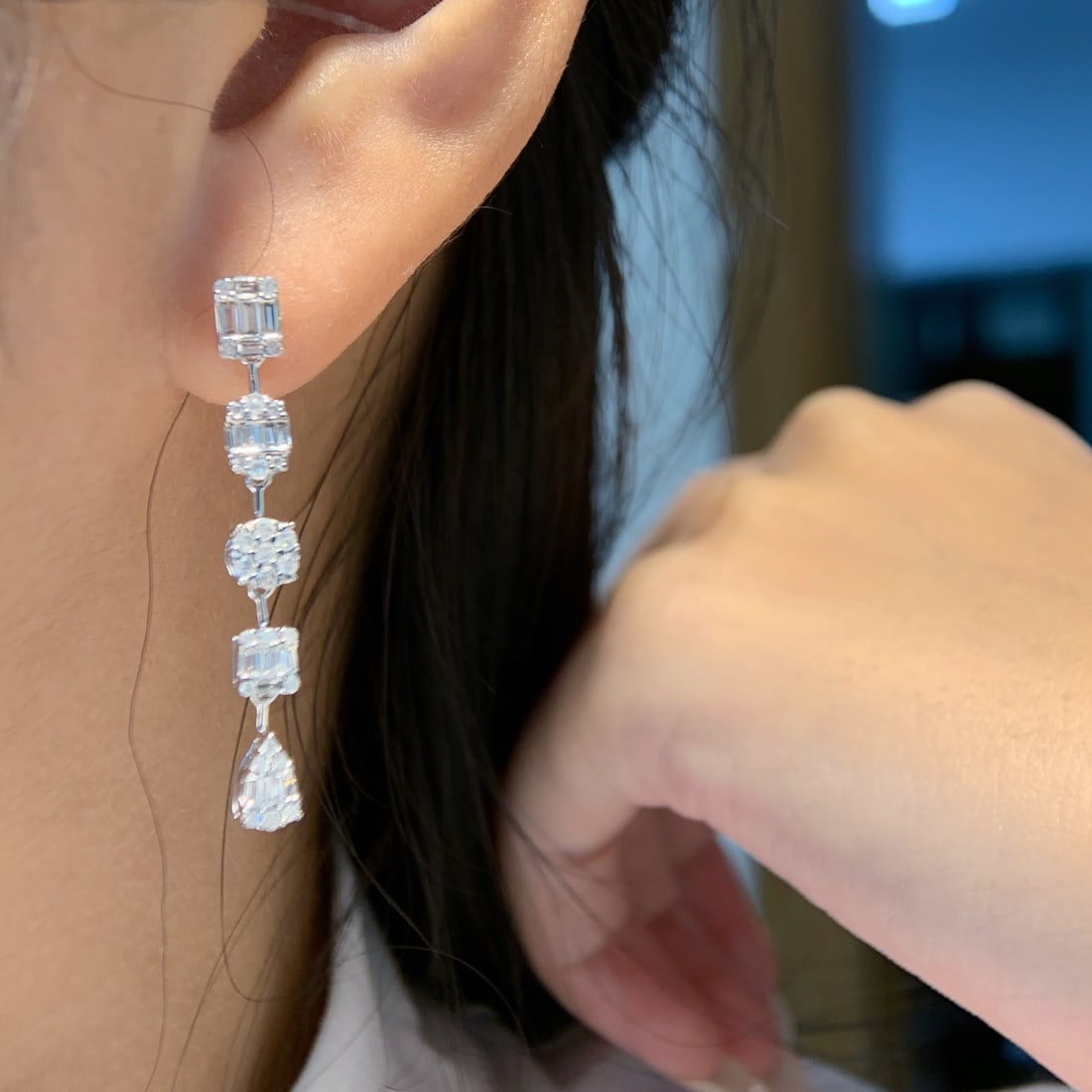 14k Gold 1 Ct Natural H Diamond Earrings - 4