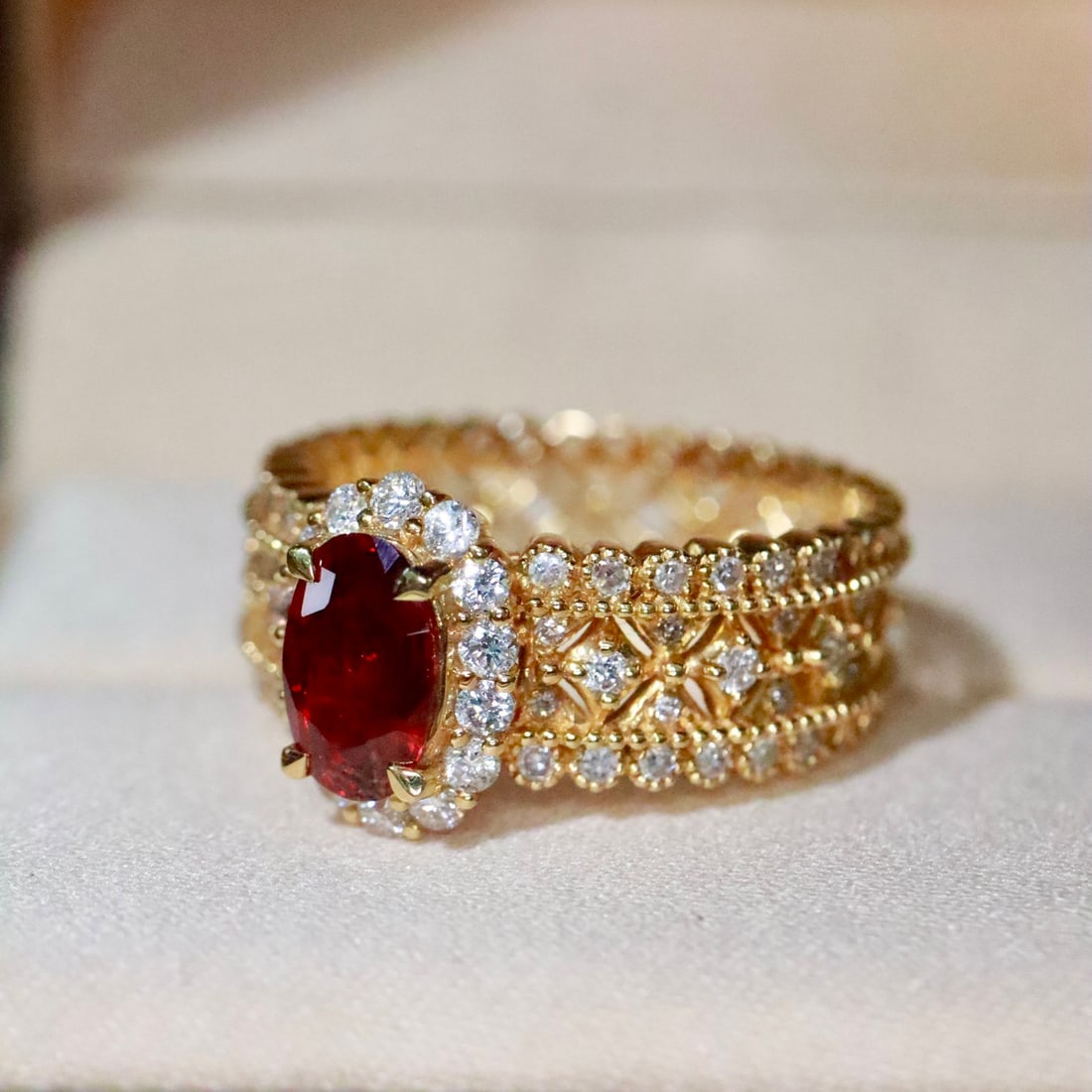 14k Gold 1.51 Ctw Natural Ruby & Diamond Ring - 2