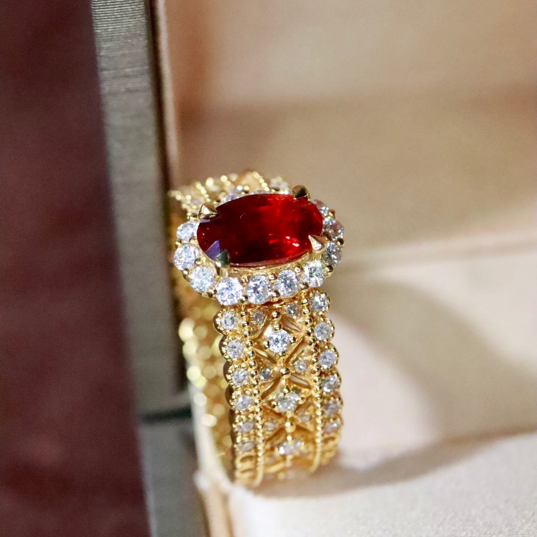 14k Gold 1.51 Ctw Natural Ruby & Diamond Ring - 3