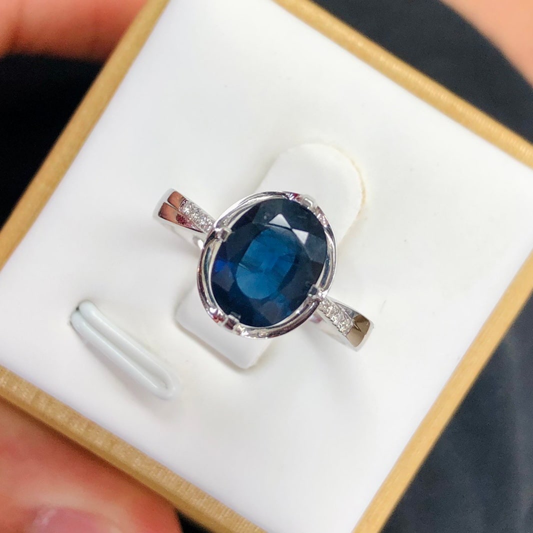 14k Gold 2.52 Ctw Natural Sapphire & Diamond Ring - 3