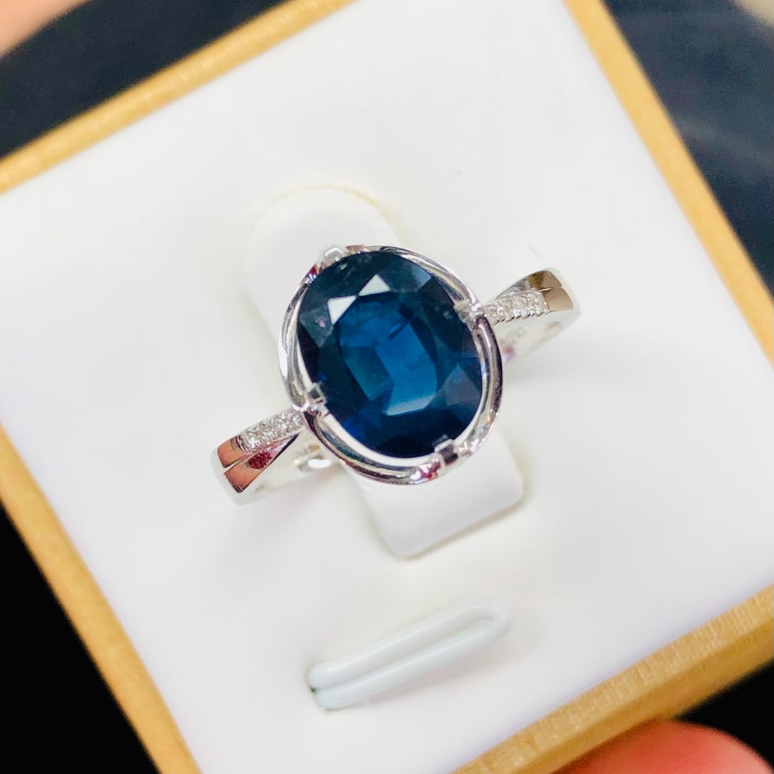 14k Gold 2.52 Ctw Natural Sapphire & Diamond Ring - 4