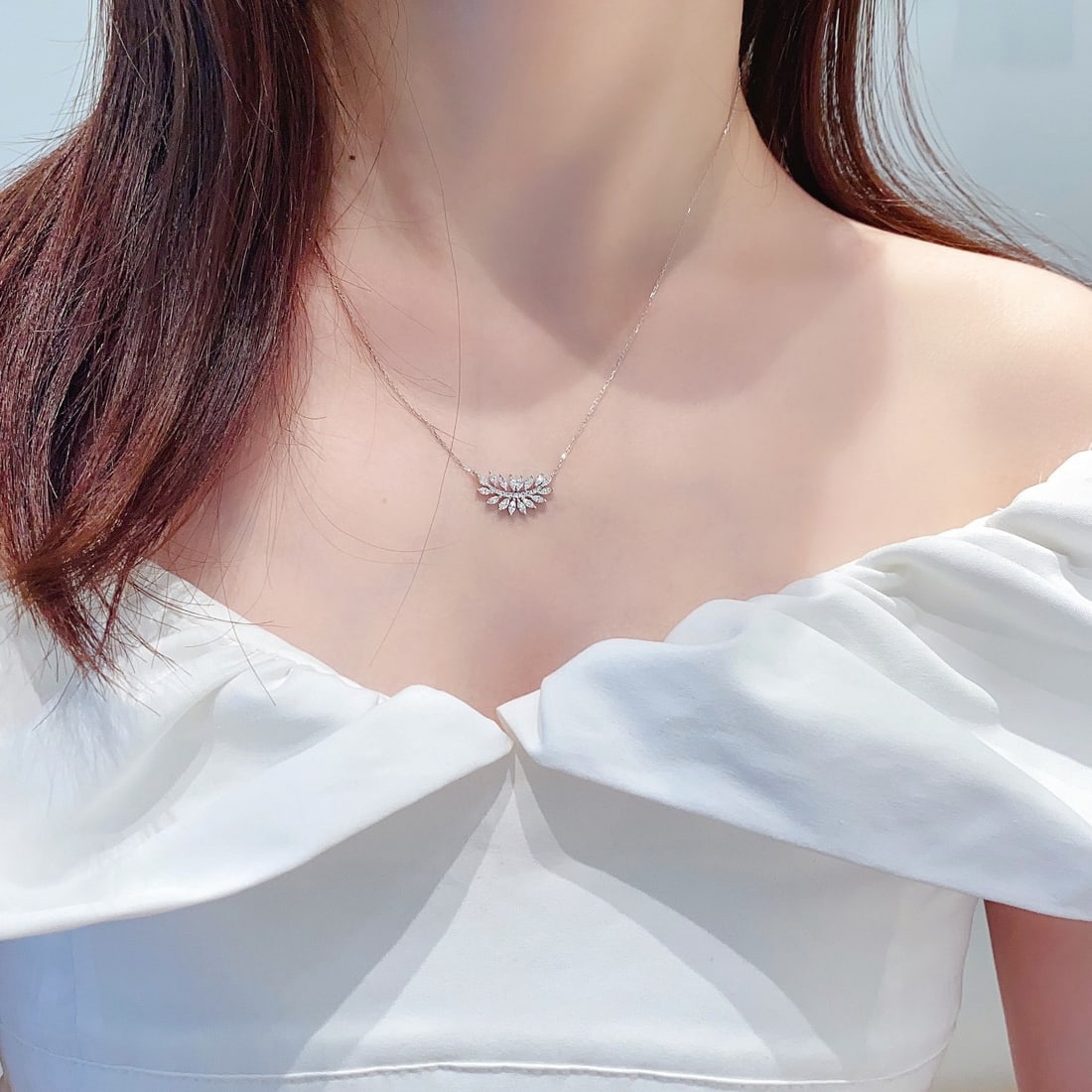 14k Gold 0.57 Ctw Natural H Diamond Necklace - 4