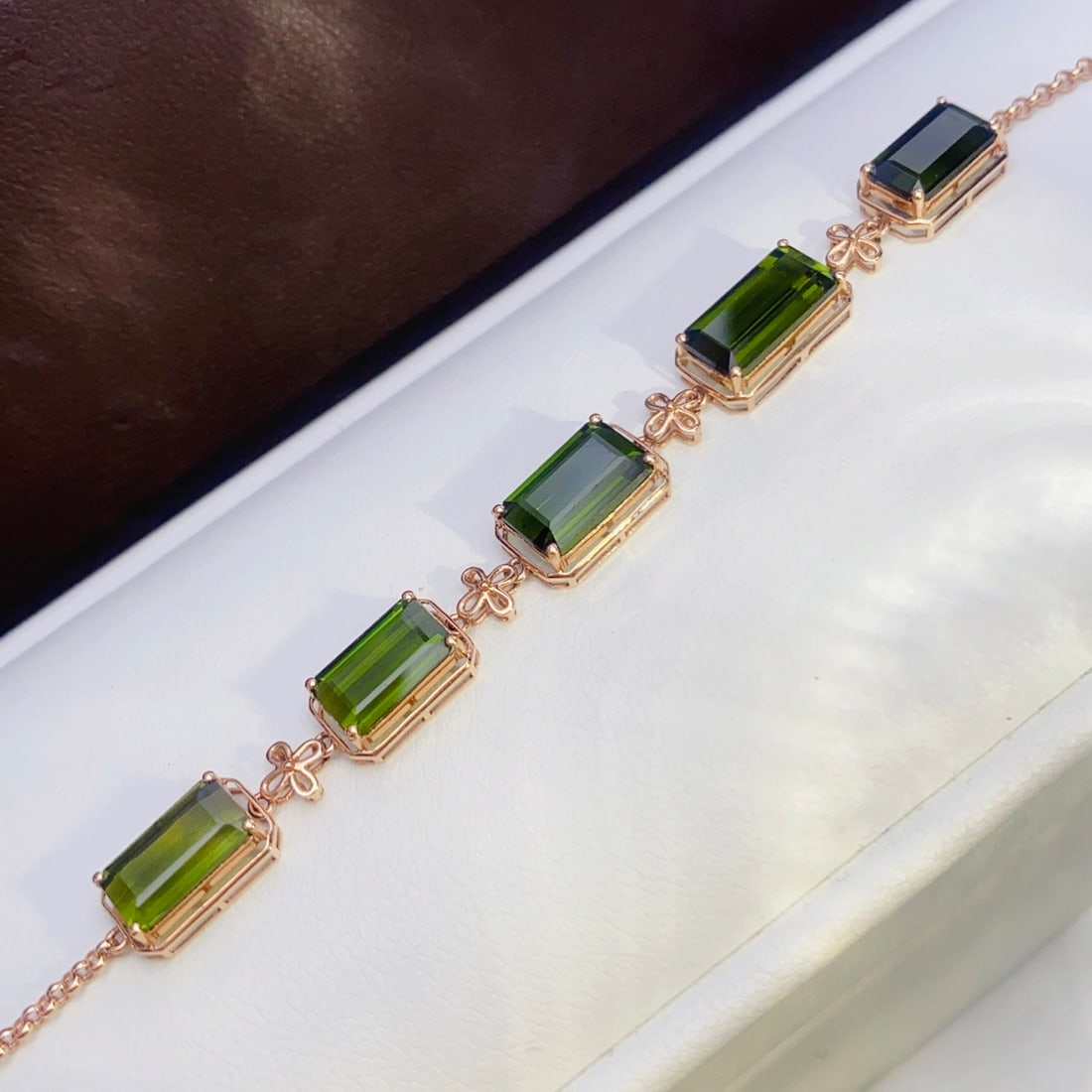 14k Gold 8.40 Ct Natural Tourmaline Bracelet - 3