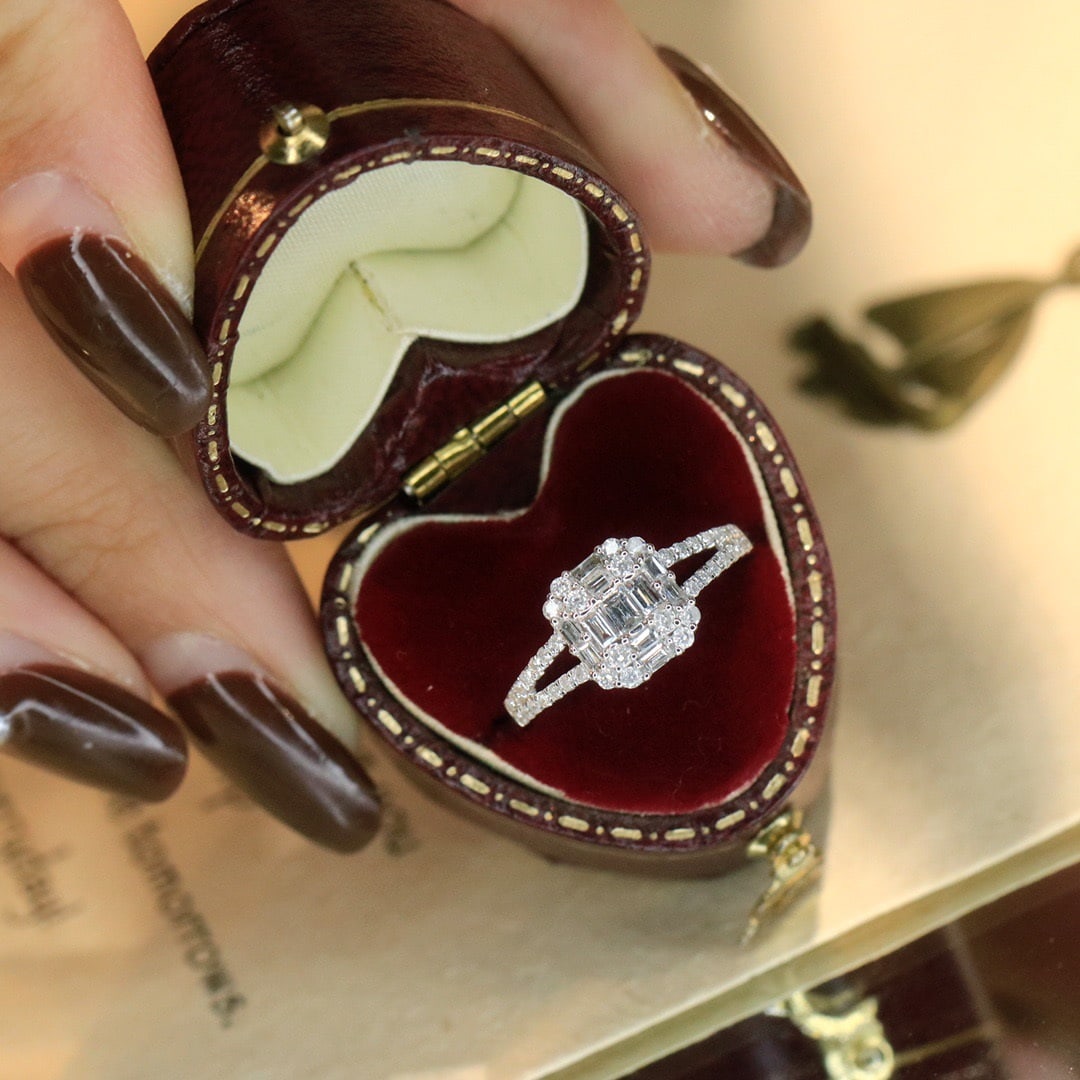 14k Gold 0.48 Ct Natural H Diamond Ring - 3