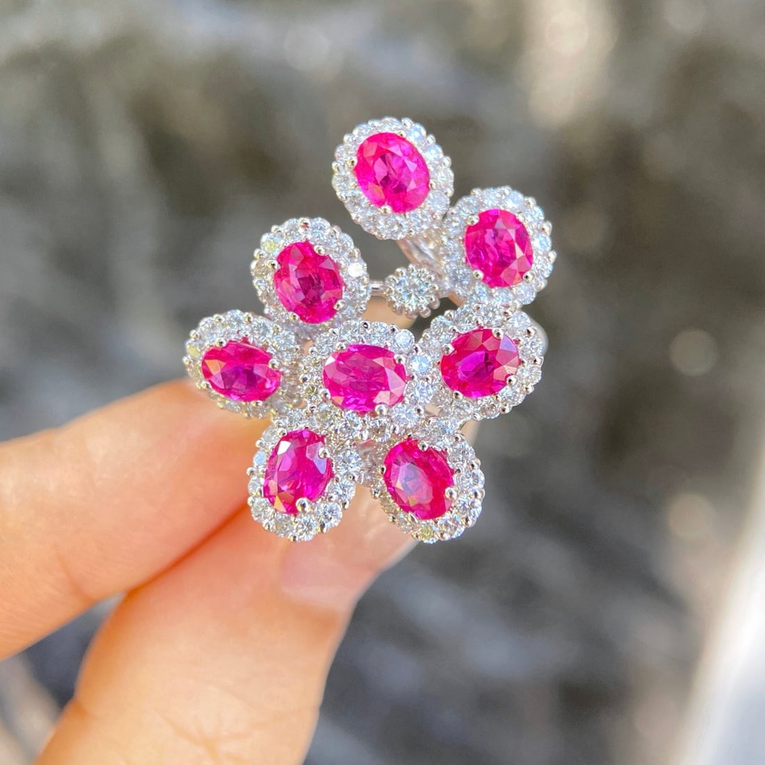 14k Gold 4.61 Ctw Natural Sapphire & Diamond Ring - 2