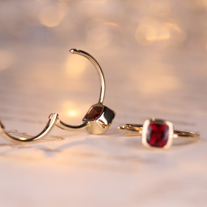 14k Gold 0.46 Ct Natural Tourmaline Earrings - 5