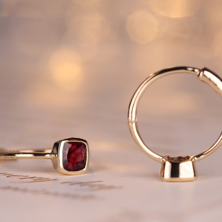 14k Gold 0.46 Ct Natural Tourmaline Earrings - 9