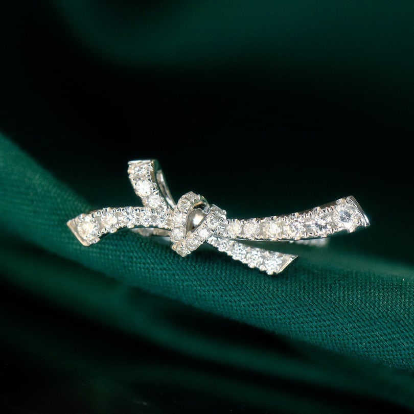 14k Gold 0.45 Ct Natural H Diamond Ring - 3