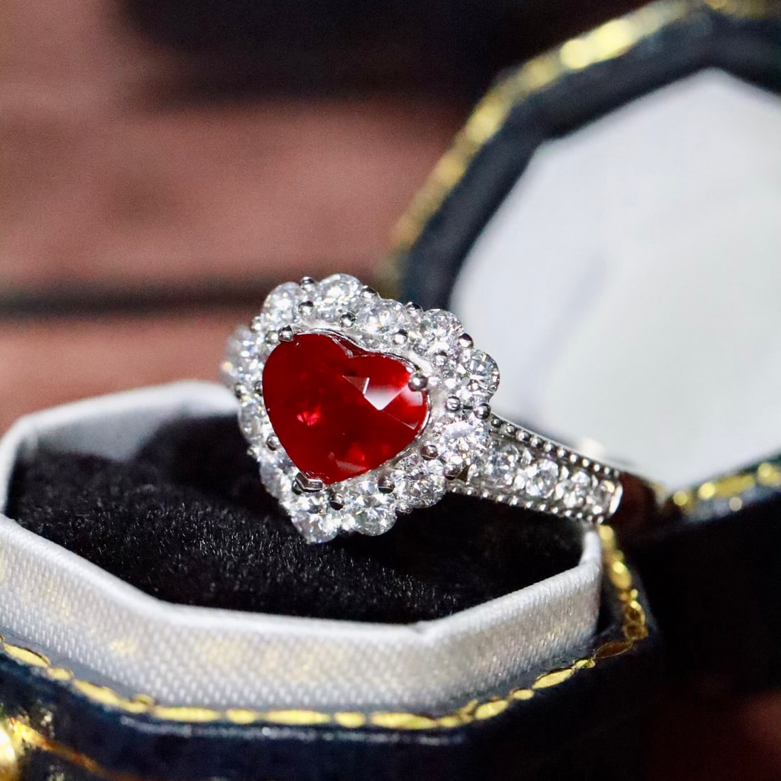 14k Gold 1.85 Ctw Vivid Red Natural Ruby & Lab Grown Diamond Ring - 2