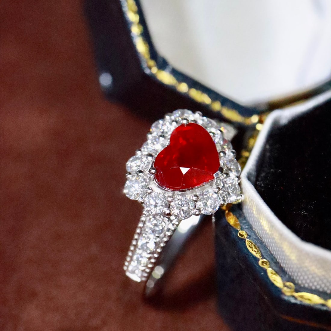 14k Gold 1.85 Ctw Vivid Red Natural Ruby & Lab Grown Diamond Ring - 3