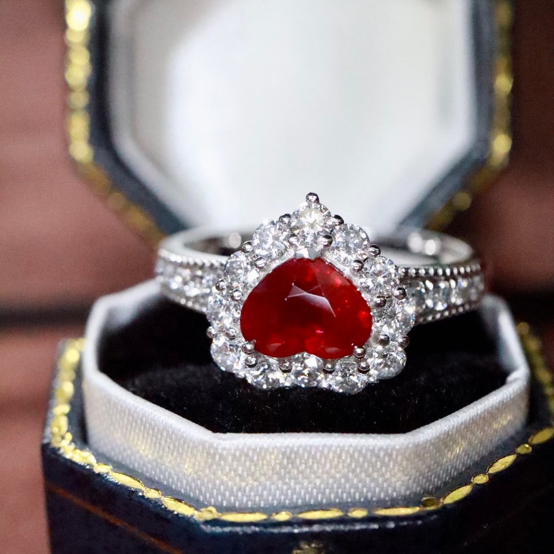 14k Gold 1.85 Ctw Vivid Red Natural Ruby & Lab Grown Diamond Ring - 4