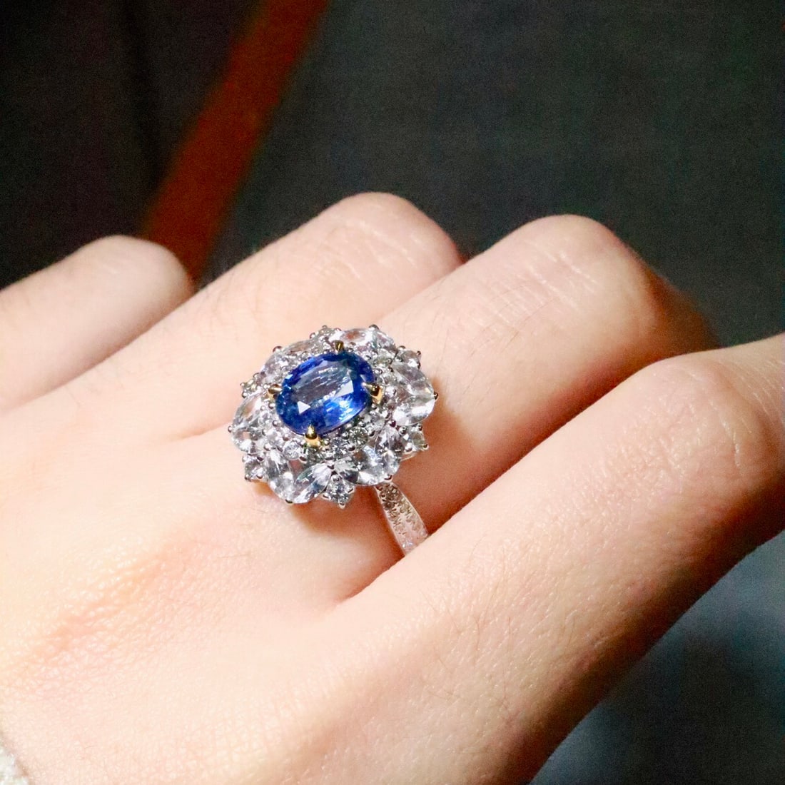 14k Gold 1.58 Ctw Natural Sapphire & Diamond Ring - 5