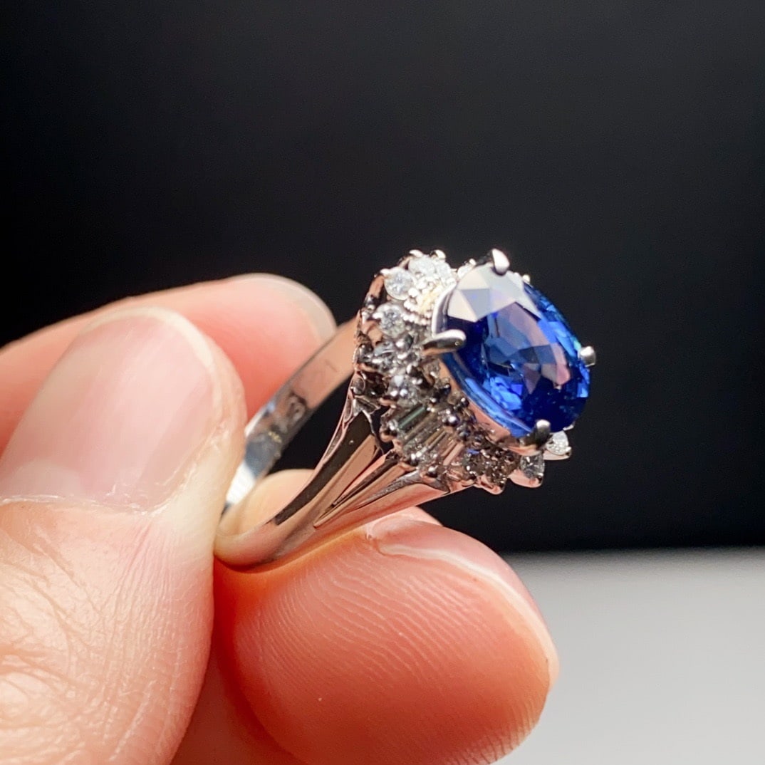 14k Gold 2.32 Ctw Natural Sapphire & Diamond Ring - 4