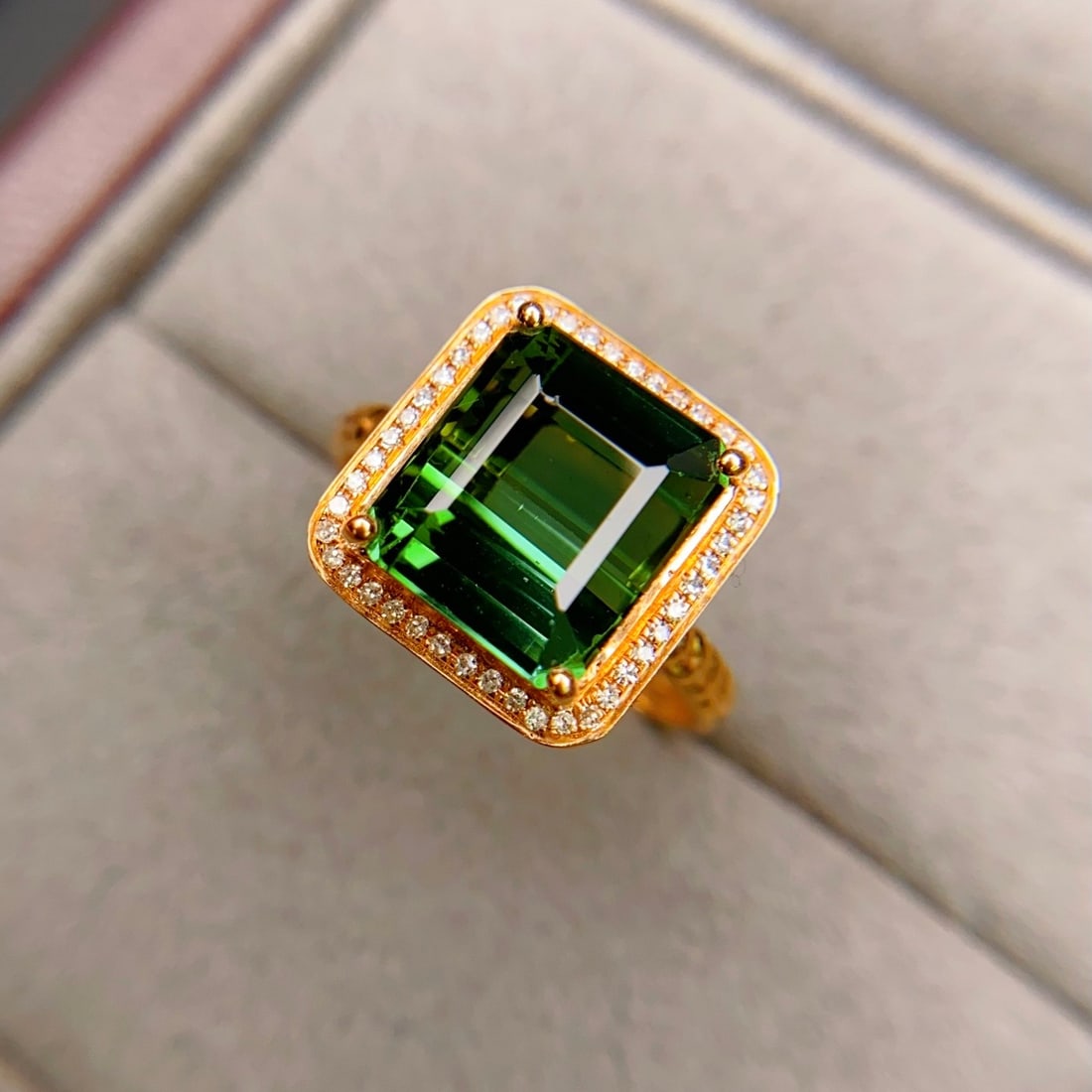 14k Gold 5.57 Ctw Natural Tourmaline & Diamond Ring - 2