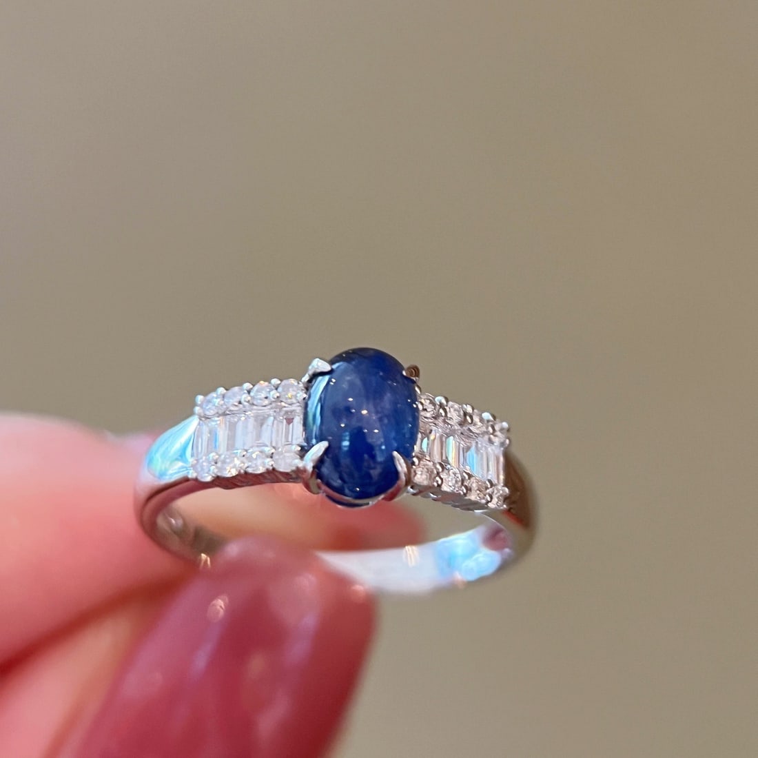 14k Gold 1.35 Ctw Natural Sapphire & Diamond Ring - 4