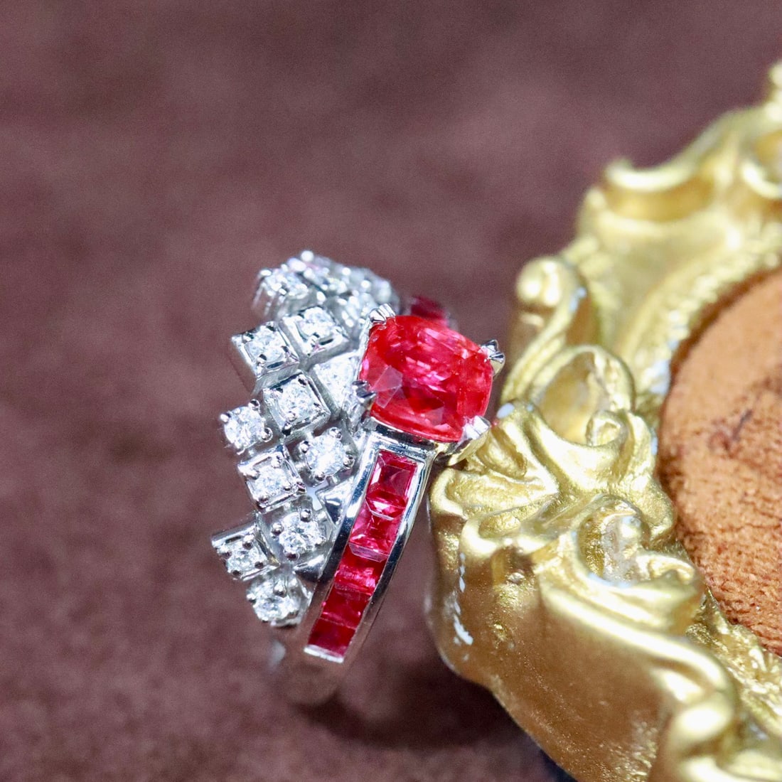 14k Gold 1.80 Ctw Natural Ruby & Ruby Ring - 2