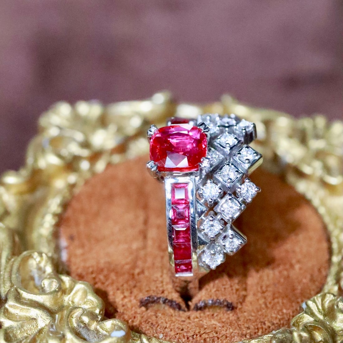 14k Gold 1.80 Ctw Natural Ruby & Ruby Ring - 3