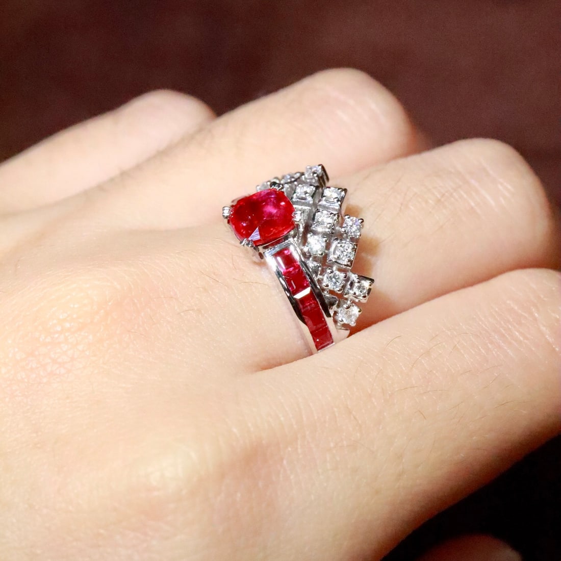 14k Gold 1.80 Ctw Natural Ruby & Ruby Ring - 5