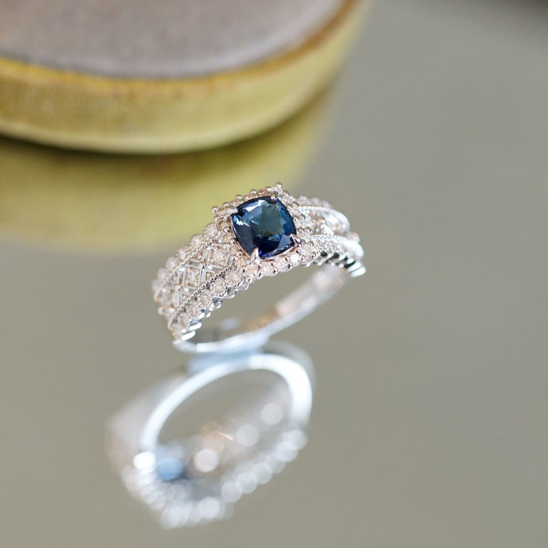 14k Gold 1.72 Ctw Natural Sapphire & Diamond Ring - 6