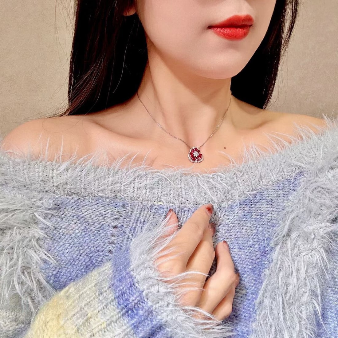 14k Gold 2.62 Ctw Natural Ruby & Diamond Pendant( Without Chain ) - 4