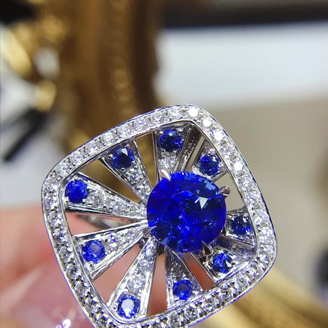 14k Gold 2.14 Ctw Natural Sapphire & Diamond Ring - 2