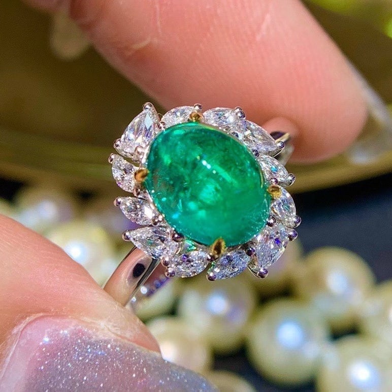 14k Gold 2.47 Ctw Natural Emerald & Diamond Ring - 3