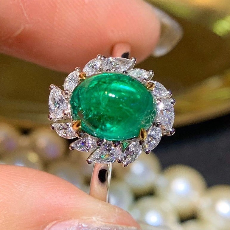 14k Gold 2.47 Ctw Natural Emerald & Diamond Ring - 4