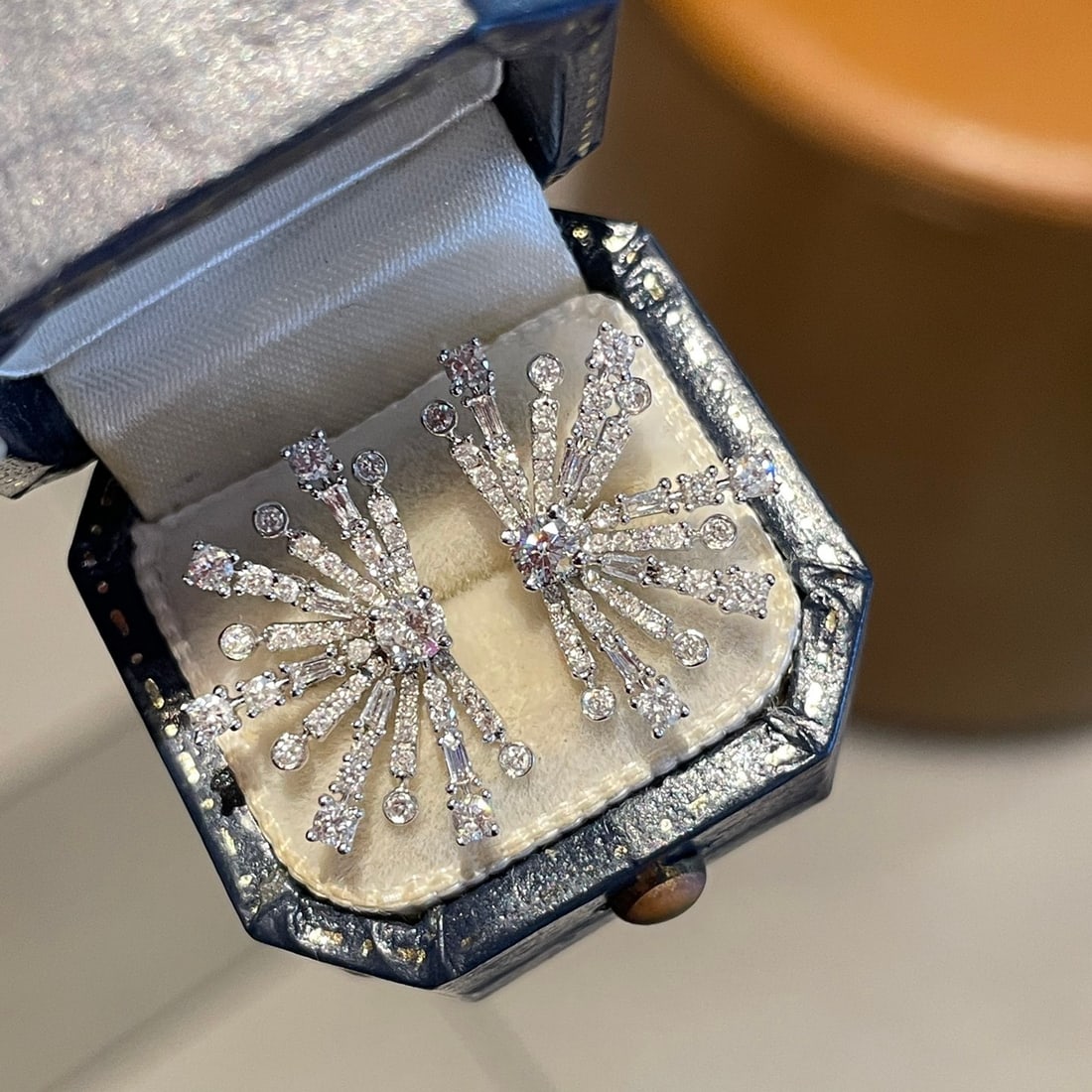 14k Gold 1.1 Ct Natural H Diamond Earrings - 2