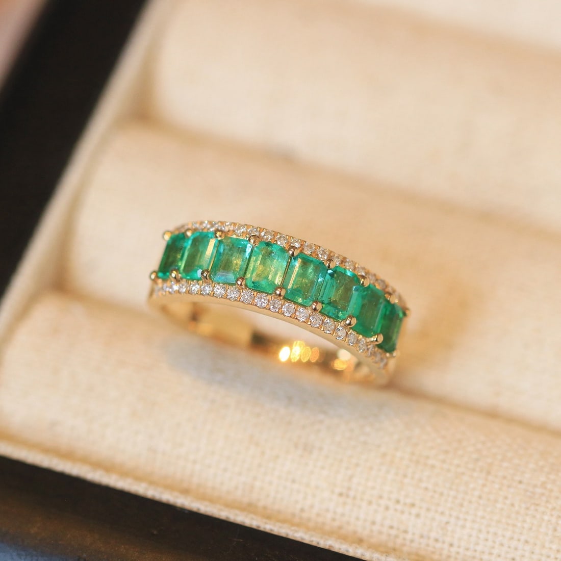 14k Gold 2.04 Ctw Natural Emerald & Diamond Ring - 7