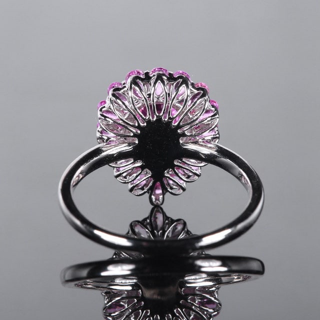 14k Gold 1.91 Ctw Natural Padparadscha Sapphire & Diamond Ring - 4