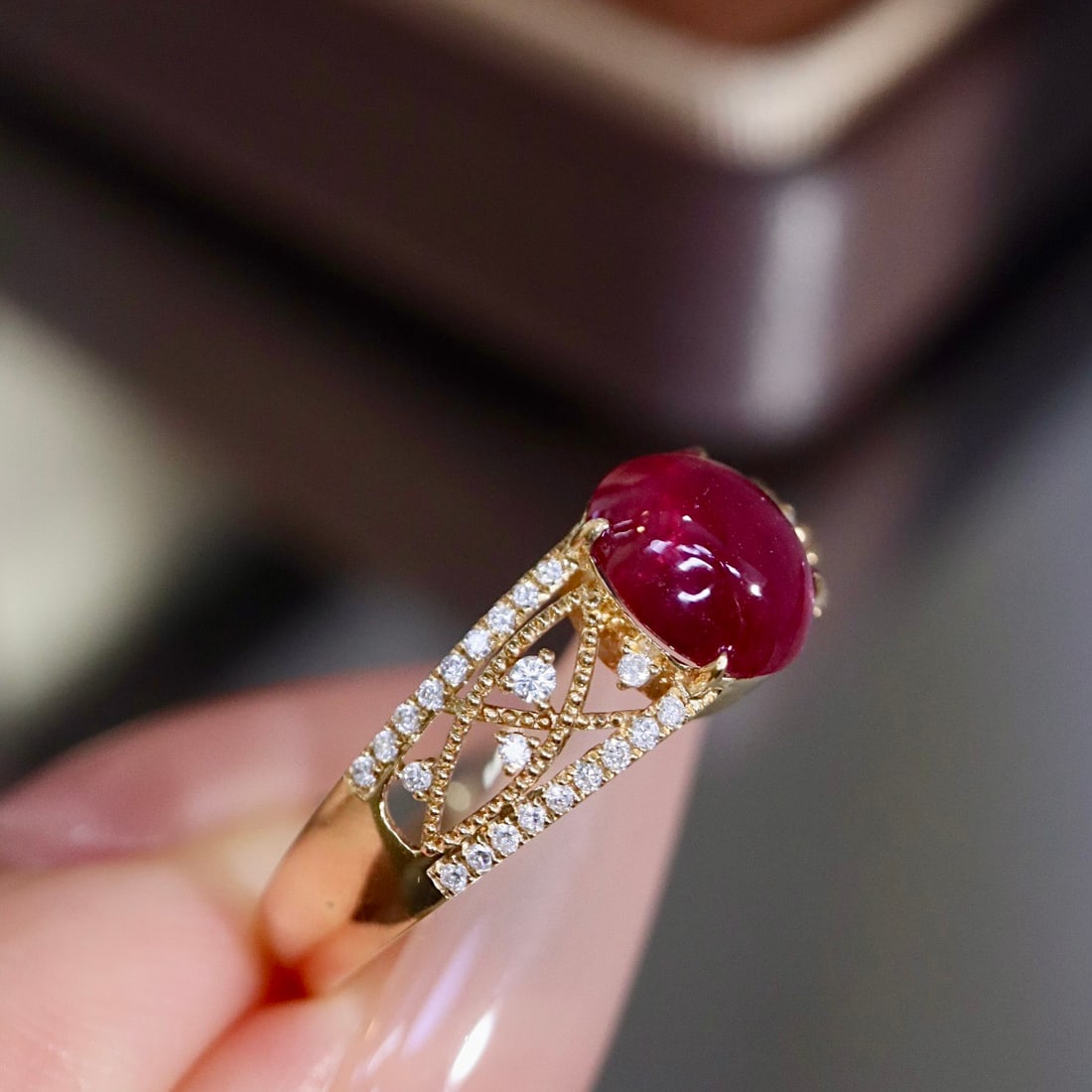 14k Gold 1.83 Ctw Natural Ruby & Diamond Ring - 7