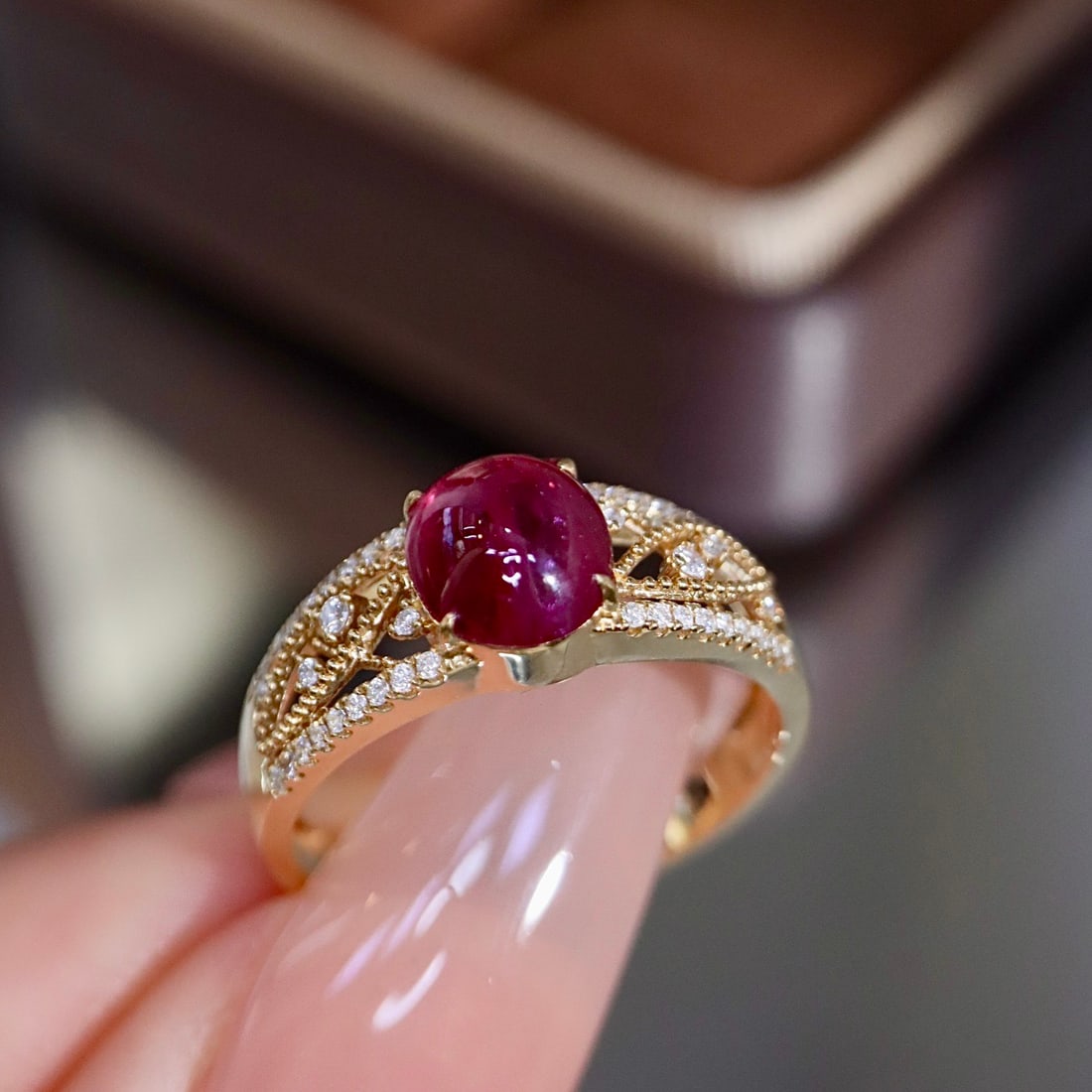 14k Gold 1.83 Ctw Natural Ruby & Diamond Ring - 8